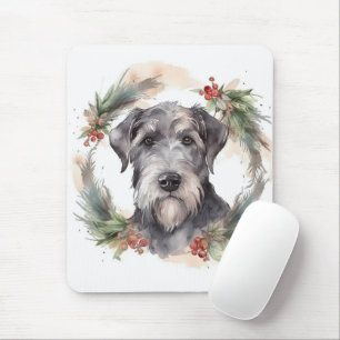 Alfombrilla De Ratón Navidades Wolfhound Wreath Festimes Pup