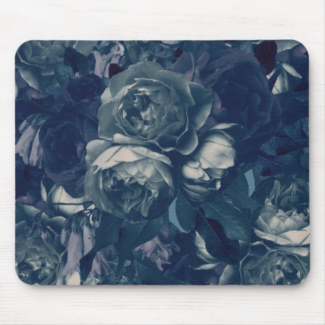 Alfombrilla De Ratón Navy Rose Bouquet (Frente)