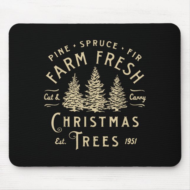 Alfombrilla De Ratón Ne Spruce Fir Farm Fresh Cut &amp; Carry Christmas (Frente)