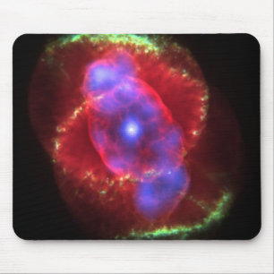 Alfombrilla De Ratón Nebulosa de ojos de gato resplandeciente