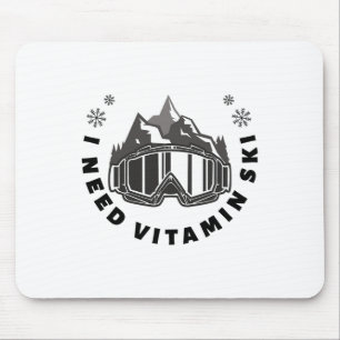 Alfombrilla De Ratón Necesito vitamina de esquí