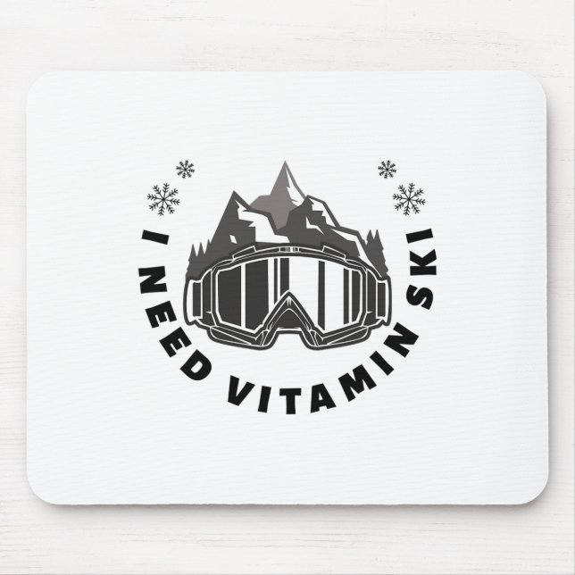 Alfombrilla De Ratón Necesito vitamina de esquí (Frente)