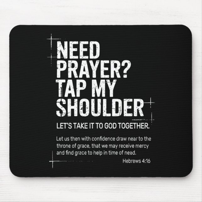 Alfombrilla De Ratón Need Prayer Tap My Shoulder Bible Verse Christian  (Frente)