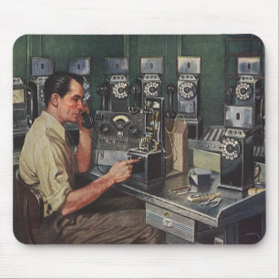 Alfombrilla De Ratón Negocio Antiguo, Reparador de Teléfonos de Cobro