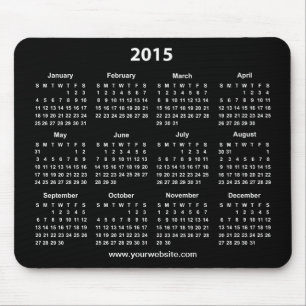 Alfombrilla De Ratón Negocio blanco y negro de 2015 calendarios