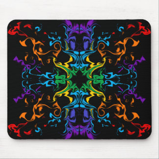 Alfombrilla de ratón negra abstracta caleidoscopio