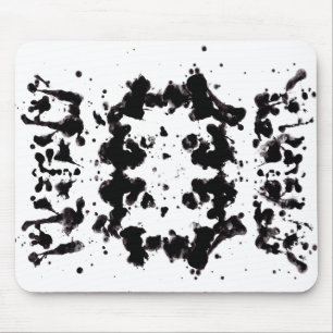 Alfombrilla de ratón negra y blanca con salpicadur