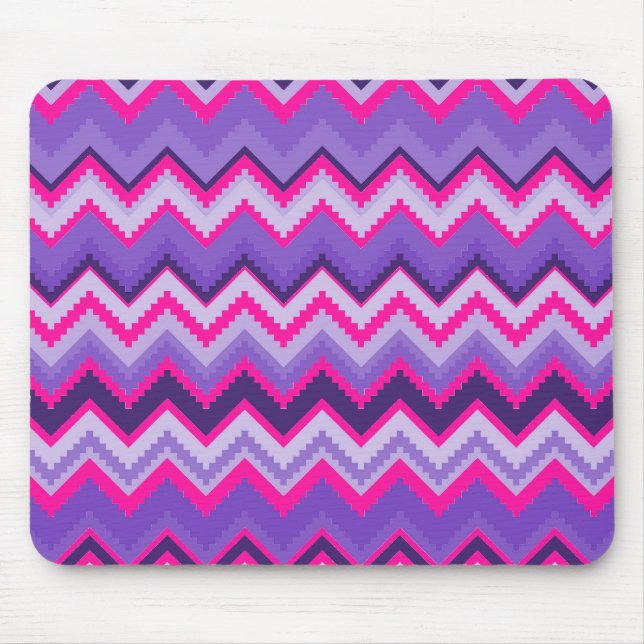 Alfombrilla De Ratón Negrita Morado Pink Tribal Chevron Purple Girly Re (Frente)