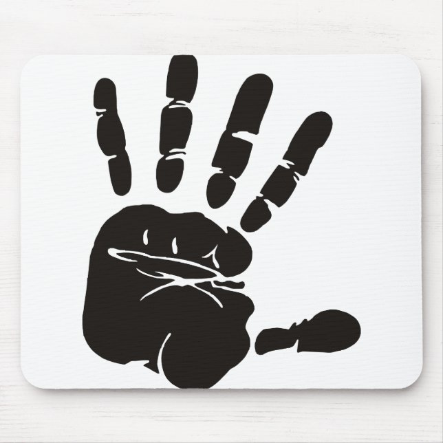 Alfombrilla De Ratón Negro de impresión de mano (Frente)