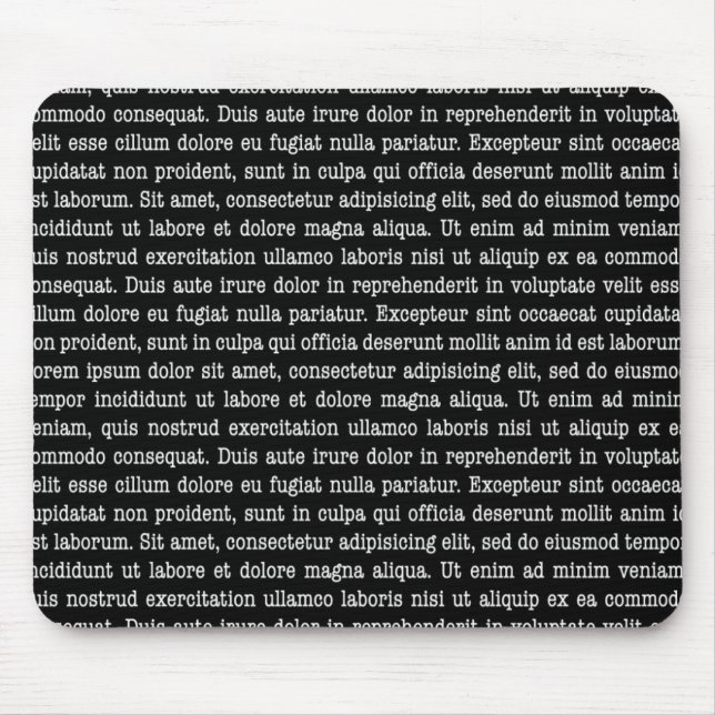 Alfombrilla De Ratón Negro de Lorem Ipsum (Frente)
