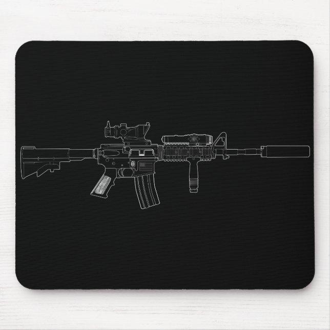 Alfombrilla De Ratón Negro de M4 SOPMOD Mousepad (Frente)