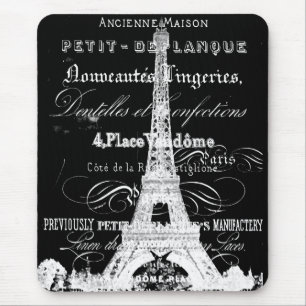 Alfombrilla De Ratón Negro de París Mousepad