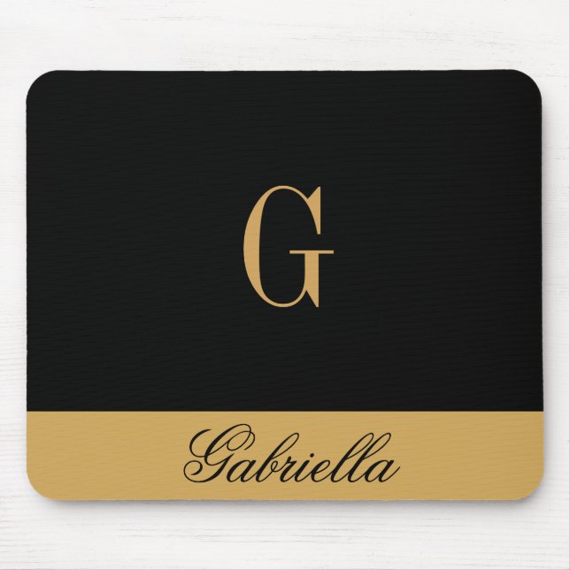 Alfombrilla De Ratón Negro dorado (Frente)