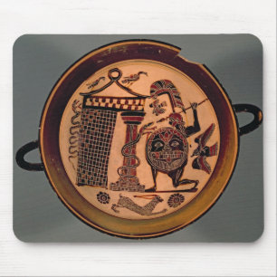 Alfombrilla De Ratón Negro-figura taza de Laconian que representa un