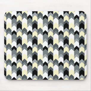 Alfombrilla De Ratón Negro, gris, chevron amarillo