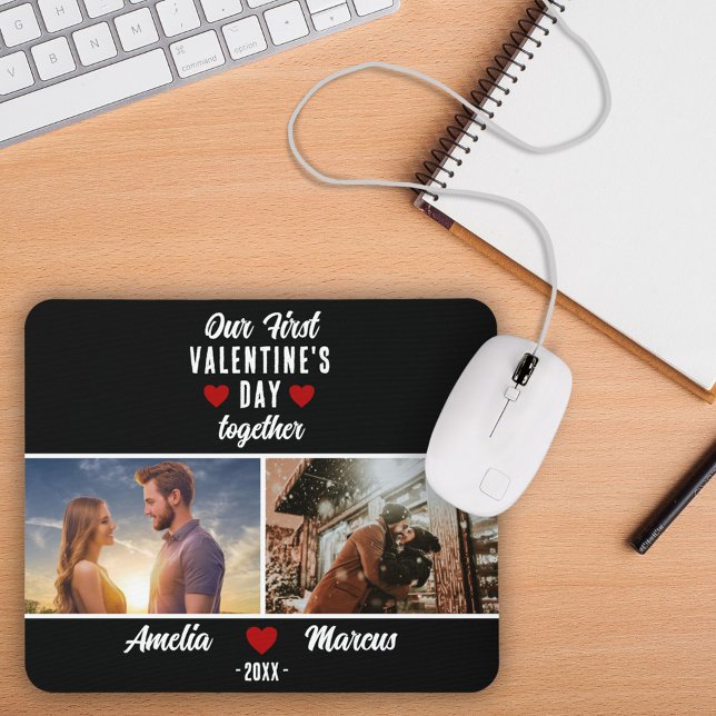 Alfombrilla De Ratón Negro, nuestro primer El día de San Valentín junto (Subido por el creador)