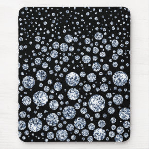 Alfombrilla De Ratón Negro plateado de cristal metálico