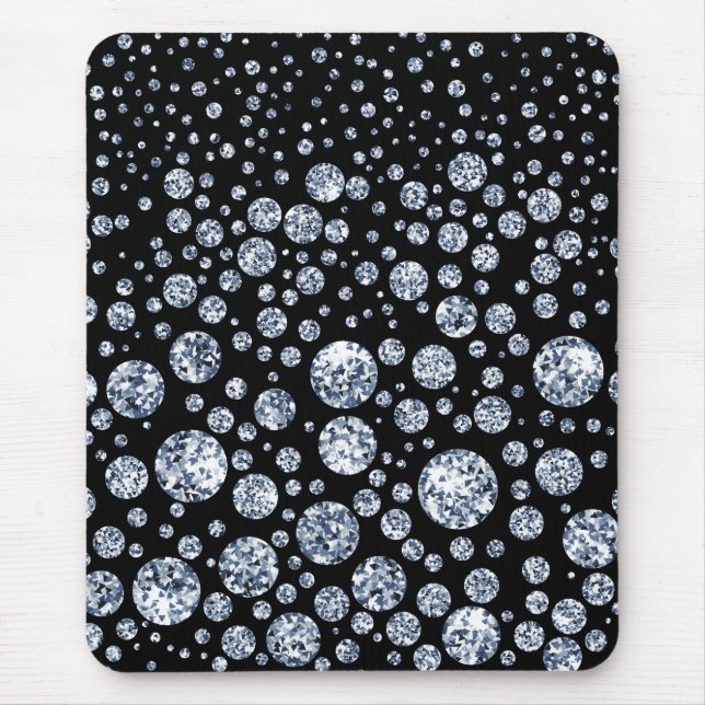 Alfombrilla De Ratón Negro plateado de cristal metálico (Frente)