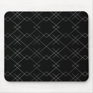 Alfombrilla De Ratón Negro-plateado, fresco, elegante, simple patrón mo