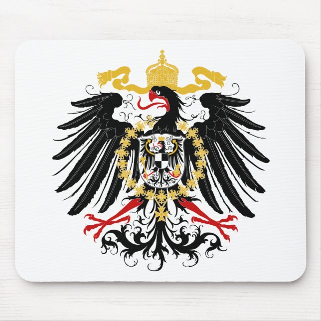 Alfombrilla De Ratón Negro rojo prusiano y oro de Eagle (Frente)