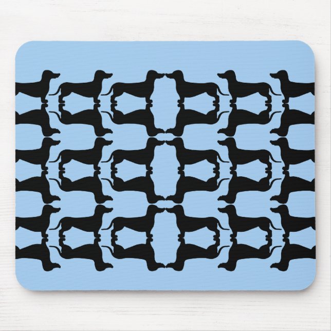 Alfombrilla De Ratón Negro y azul de Teckel (Frente)