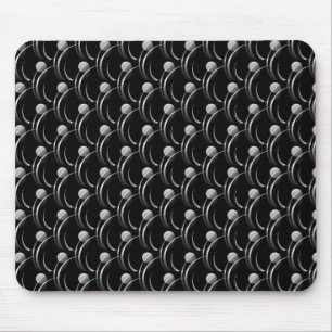 Alfombrilla De Ratón Negro y gris Fancy Swirls Mousepad