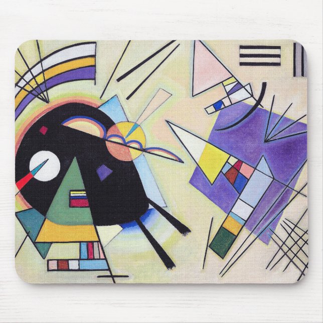 Alfombrilla De Ratón Negro y violeta vintage - Arte de Kandinsky (Frente)