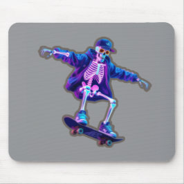 Alfombrilla De Ratón Neon 3D Skeleton Skateboarding – Funny Streetwear 
