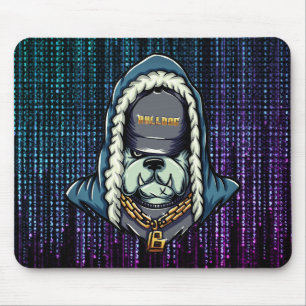 Alfombrilla de ratón neon Bulldog Cyberpunk