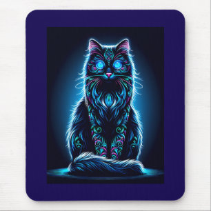 Alfombrilla De Ratón Neon Cat Vivid Background-97948