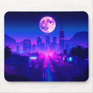 Alfombrilla De Ratón Neon City Synthwave Sunset XL Gaming Desk Mat