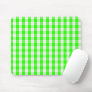 Alfombrilla De Ratón Neon Green Gingham Pattern de Shirley Taylor