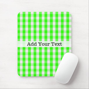 Alfombrilla De Ratón Neon Green Gingham Pattern de Shirley Taylor