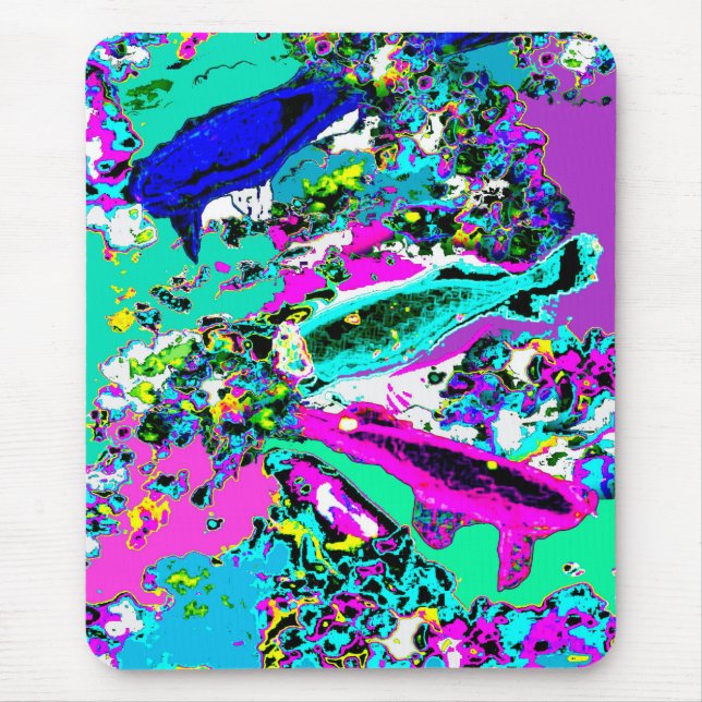Alfombrilla De Ratón Neon Koi (Pastel) (Frente)