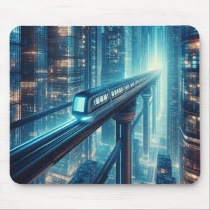 Alfombrilla De Ratón Neon Monorail Skyline