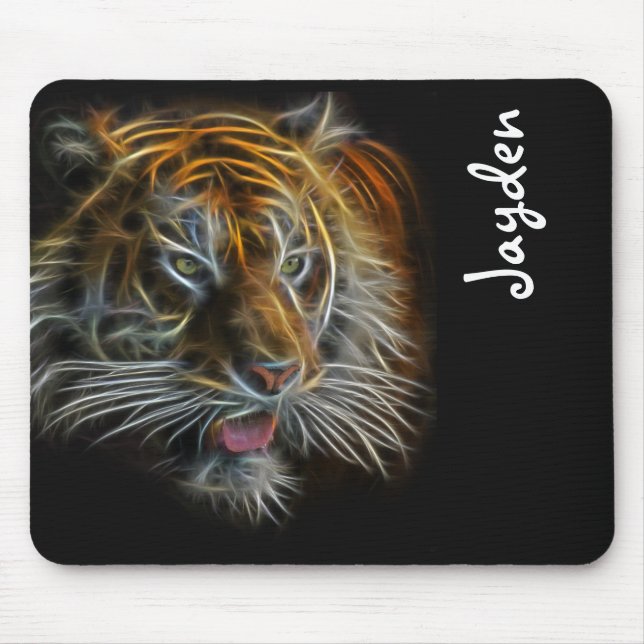 Alfombrilla De Ratón Neon Resumen TigerHead (Frente)