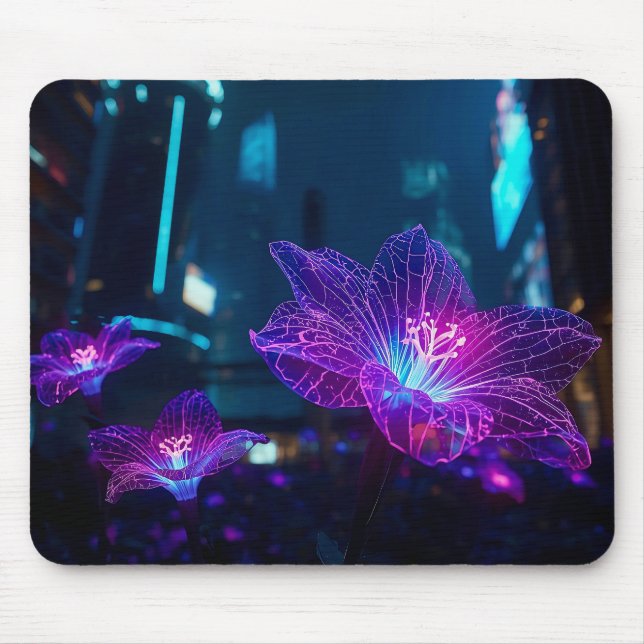Alfombrilla De Ratón Neon Veins Glowing Mouse Pad | Bioluminescent (Frente)