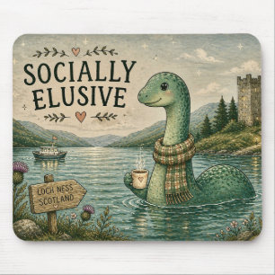 Alfombrilla De Ratón Nessie esquiva socialmente criptozoología Loch Nes