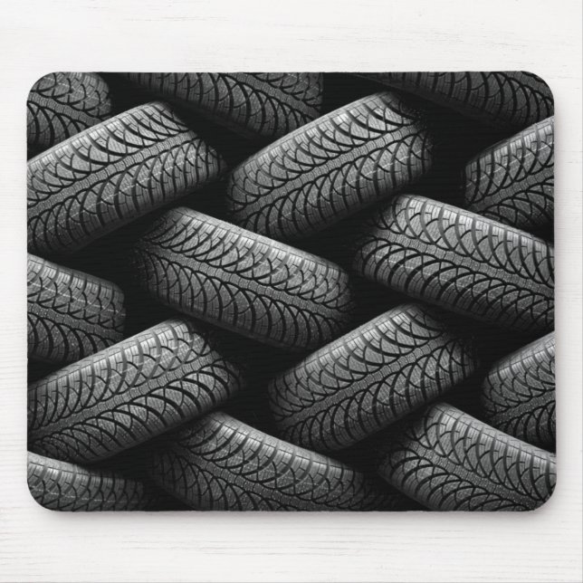 Alfombrilla De Ratón Neumáticos para coches negros (Frente)
