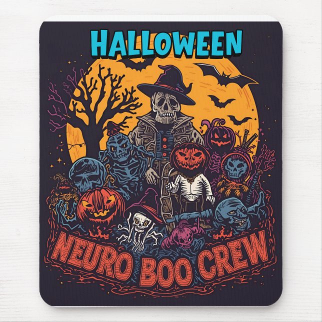 Alfombrilla De Ratón Neuro Boo Crew Halloween (Frente)