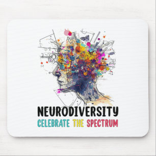 Alfombrilla De Ratón Neurodiversidad Autismo cerebral Conciencia Asd Ad