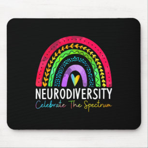 Alfombrilla De Ratón Neurodiversidad Autismo Espectro Asd Adhd Rainbow 