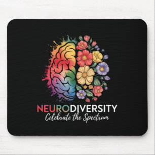Alfombrilla De Ratón Neurodiversidad Cerebro Floral Celebrar El Espectr