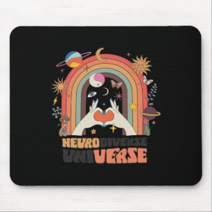 Alfombrilla De Ratón Neurodiverso Universo Celestial Retro Autismo Cons