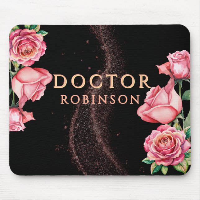 Alfombrilla De Ratón New Doctor, PhD Doctorate floral matte gift  (Frente)