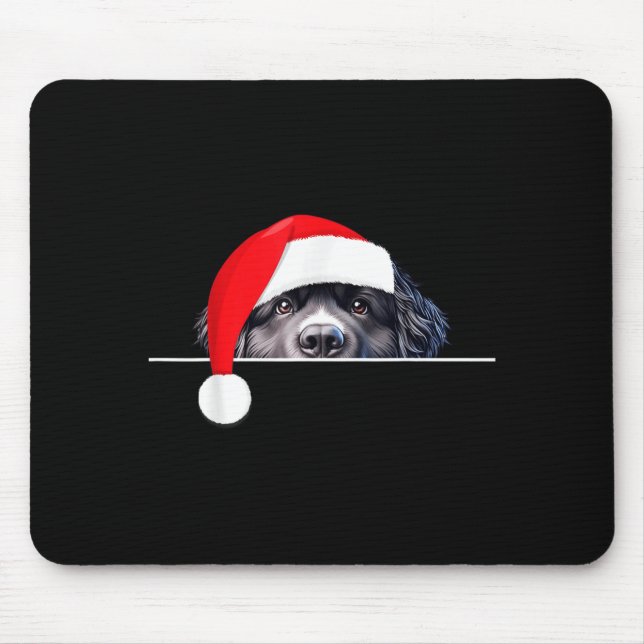 Alfombrilla De Ratón New Foundland Dog Lover Funny Santa Hat Christmas  (Frente)