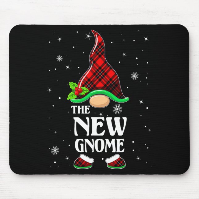 Alfombrilla De Ratón New Gnome Red Plaid Matching Family Christmas Paja (Frente)