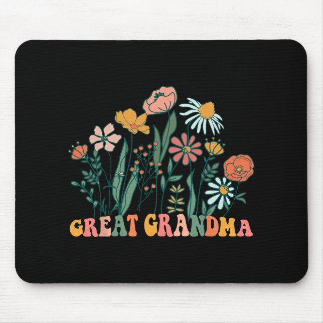 Alfombrilla De Ratón New Great Grandma Wildflower First Birthday &amp;  (Frente)
