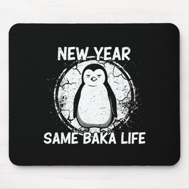 Alfombrilla De Ratón New Year Same Baka Life Baka Penguin  (Frente)