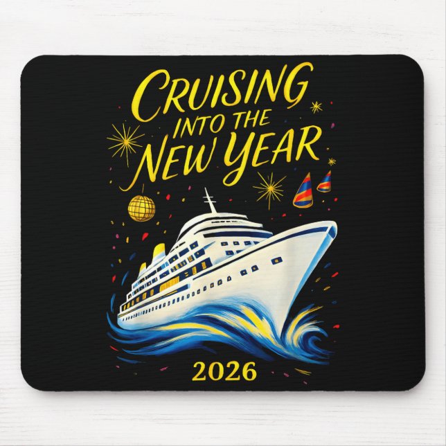 Alfombrilla De Ratón New Year's Eve Cruise 2026 Cruising Into The New Y (Frente)